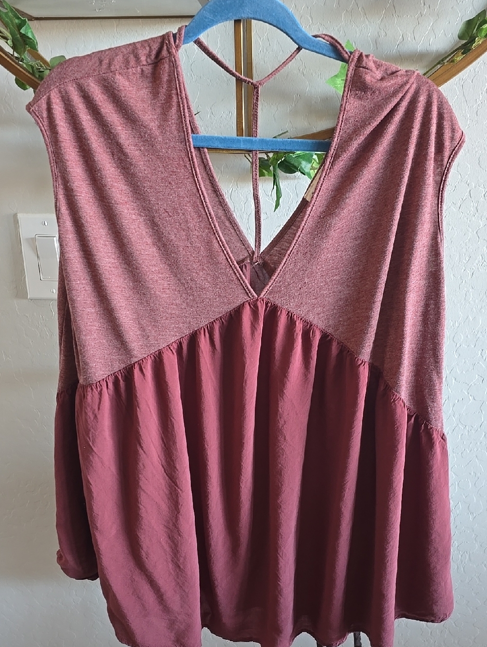 Meadow Rue Dusty Rose Sleeveless V-Neck Tunic